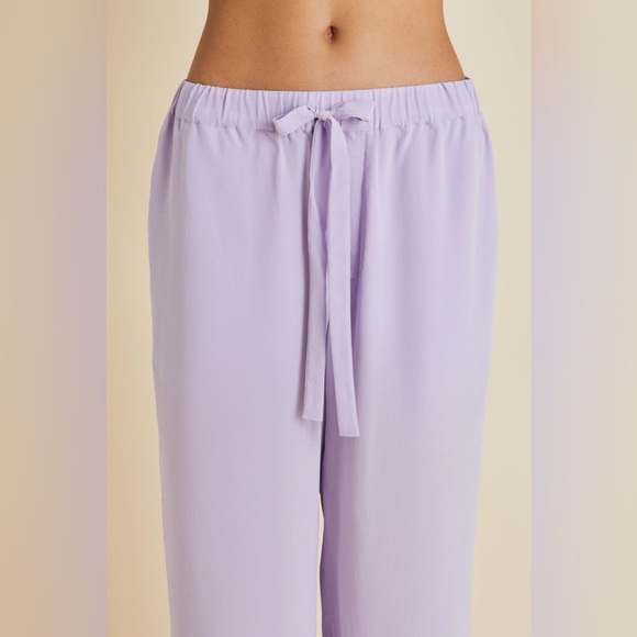 Olivia von Halle Lavender Yves Silk Pajamas Pyjamas Set New with Tags L - Picture 5 of 14